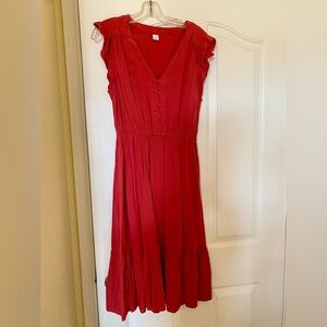 Old Navy Women’s Flutter Sleeve MIDI Dress in Muted Orange Medium M